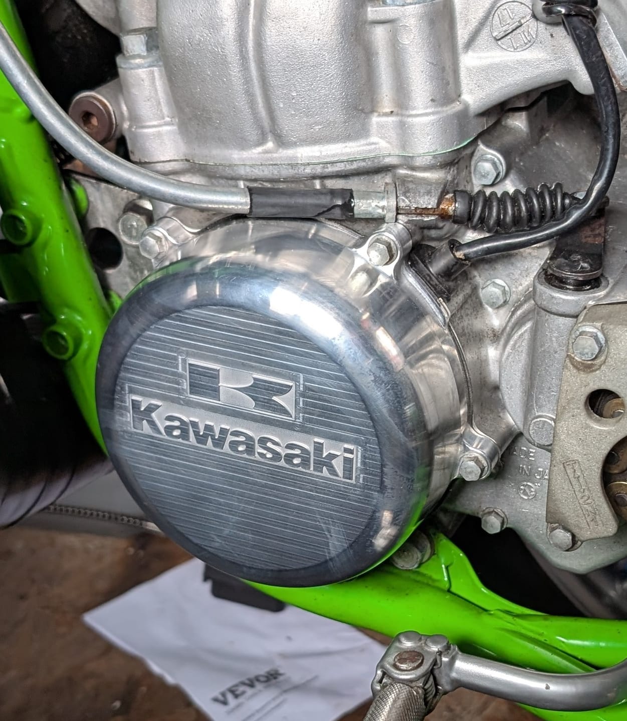 Customer photo review of 1983+ KX500 Billet Stator Cover- Kawasaki Logo