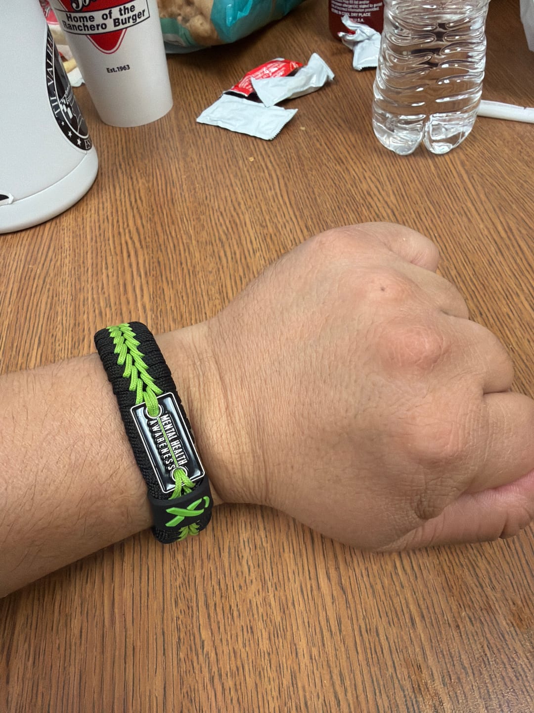 Customer photo review of Mental Health Awareness - Paracord Bracelet