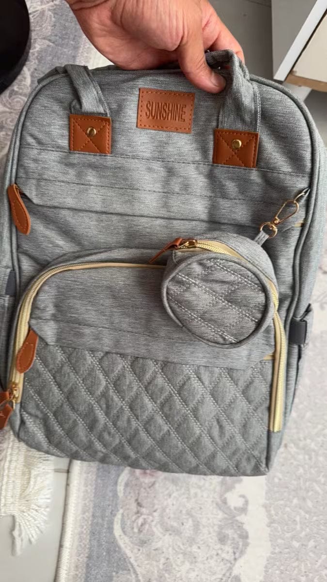 Customer photo review of Wickeltasche Rucksack 3 in 1 | Babybett Tasche Faltbar