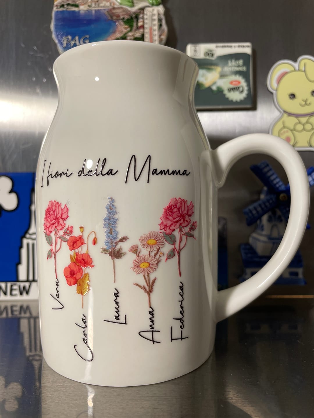 Customer photo review of Il giardino della mamma – Vaso personalizzato con nome e fiori per mamma e nonna