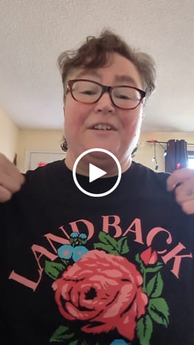 Customer video review of Rose Land Back Tee