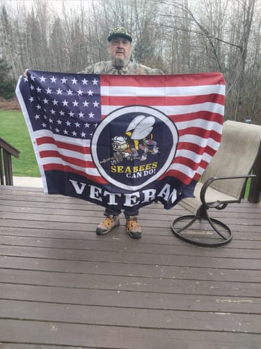 Customer photo review of Seabees Can Do Veteran Flag