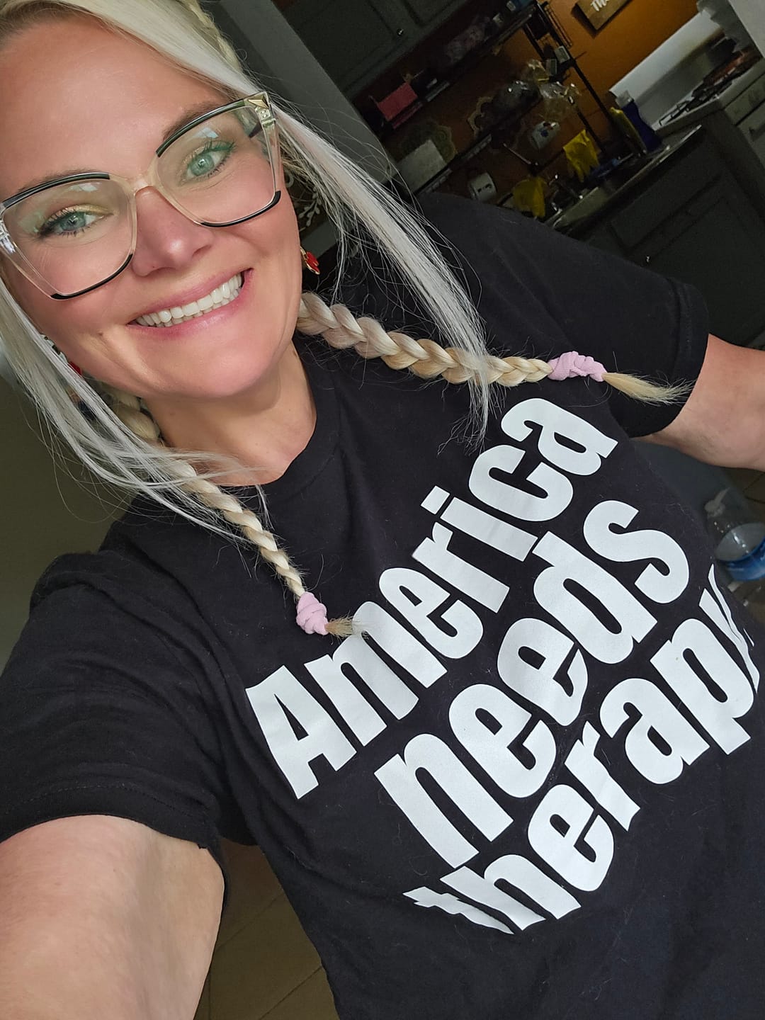 Customer photo review of America Needs Therapy Unisex Tee