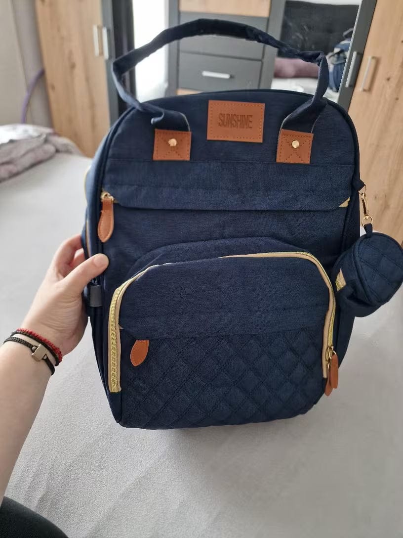 Customer photo review of Wickeltasche Rucksack 3 in 1 | Babybett Tasche Faltbar