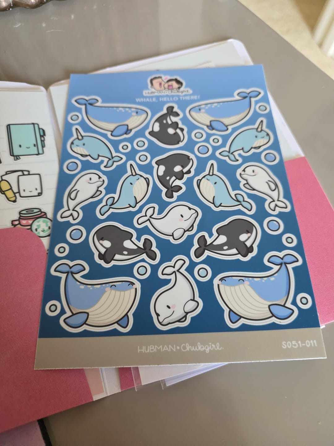 Customer photo review of Whale, Hello There! Sticker Sheet
