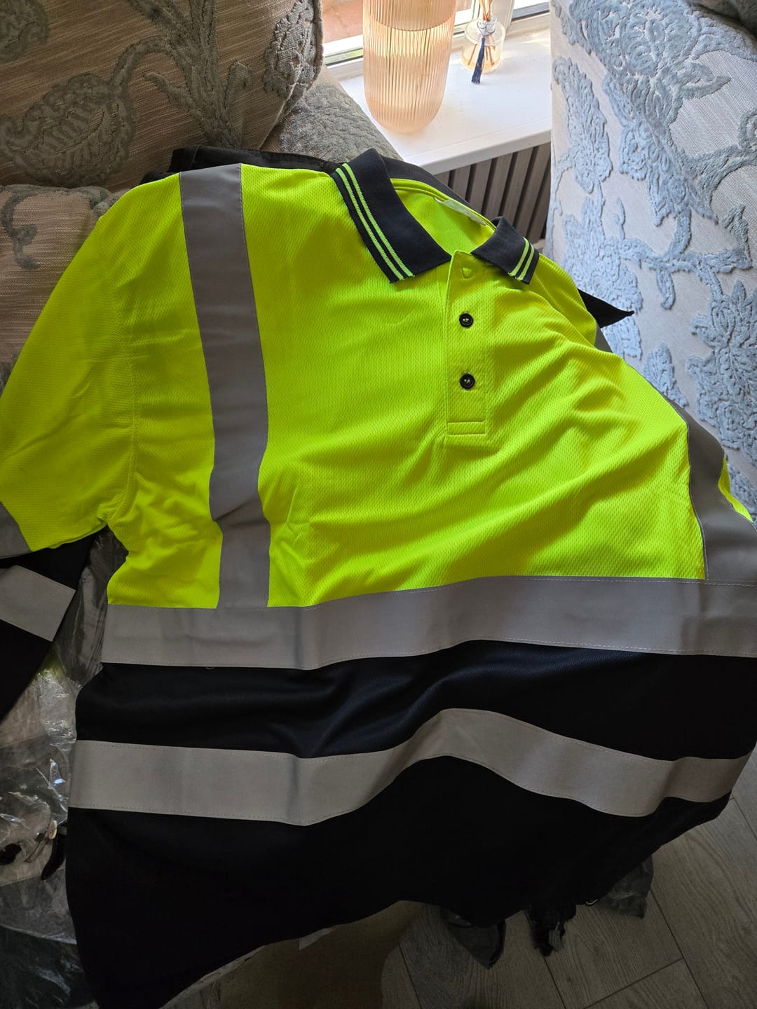 Customer photo review of Long Sleeve Hi Vis Polo Shirt EN ISO 20471