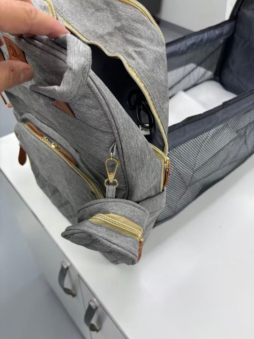 Customer photo review of Wickeltasche Rucksack 3 in 1 | Babybett Tasche Faltbar