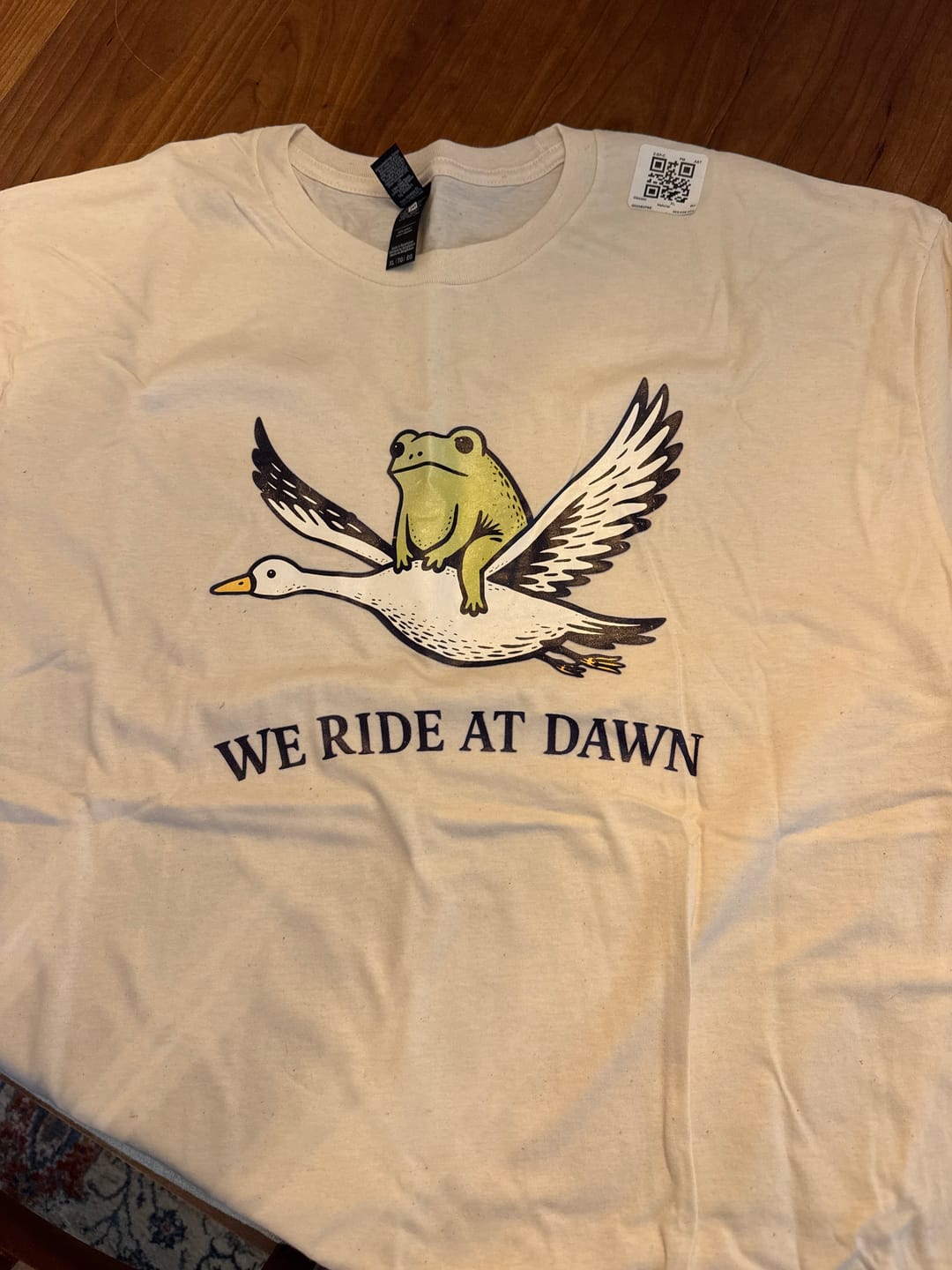 Customer photo review of We Ride At Dawn Frog And Goose Shirt