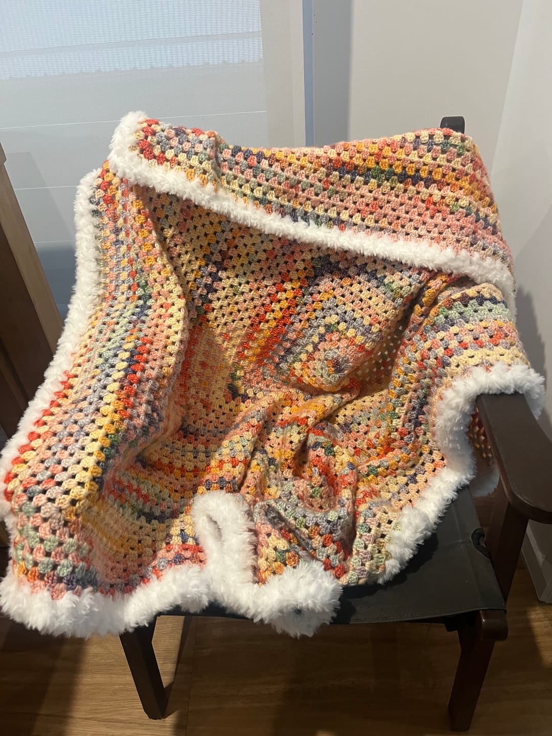 Customer photo review of CrochetPark™ Hearthside Rainbow Blanket Kit