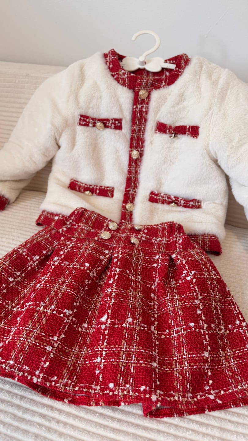 Customer photo review of Noël Plaid Couture Set