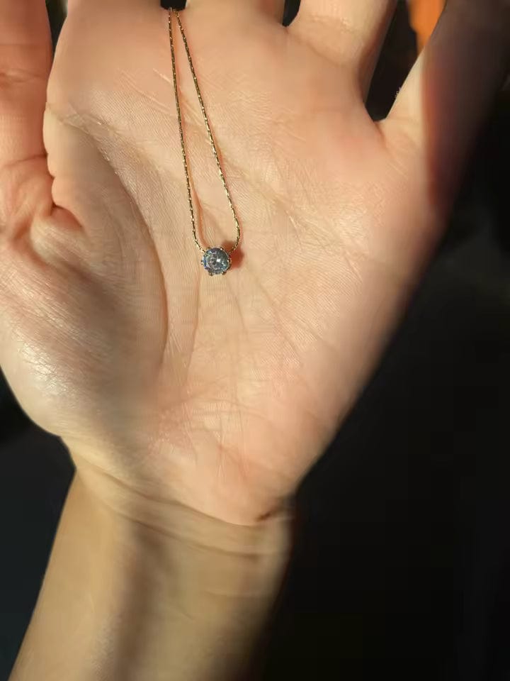 Customer photo review of Yara Circle Crystal Necklace