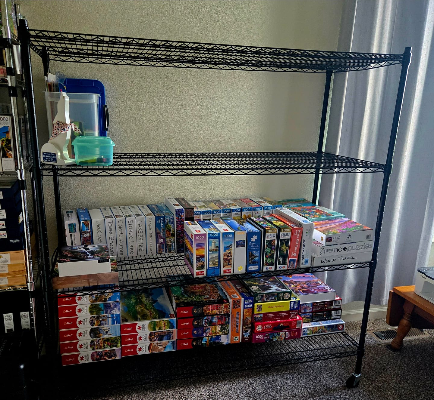 Customer photo review of Reibii 60" W x 24" D Wire Storage Shelves, Rolling heavy duty shelves, Adjustable Metal Shelves Load 2878 lbs,Storage Shelves for Garage Closet Pantry Basement