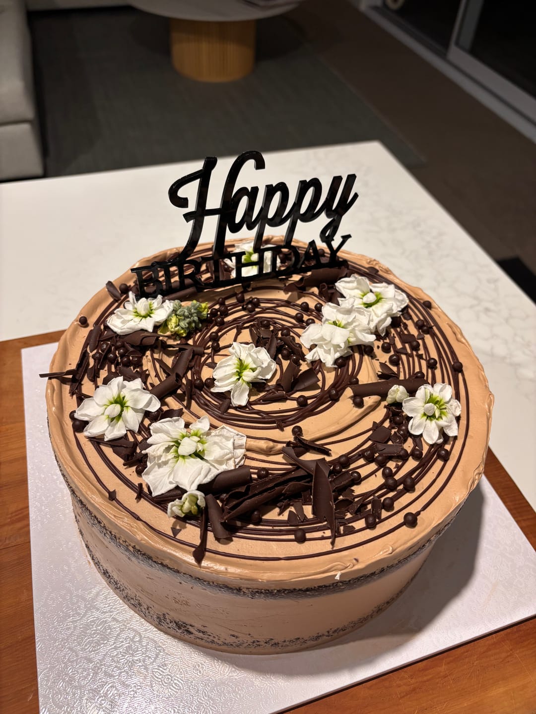 Customer photo review of double chocolate cake