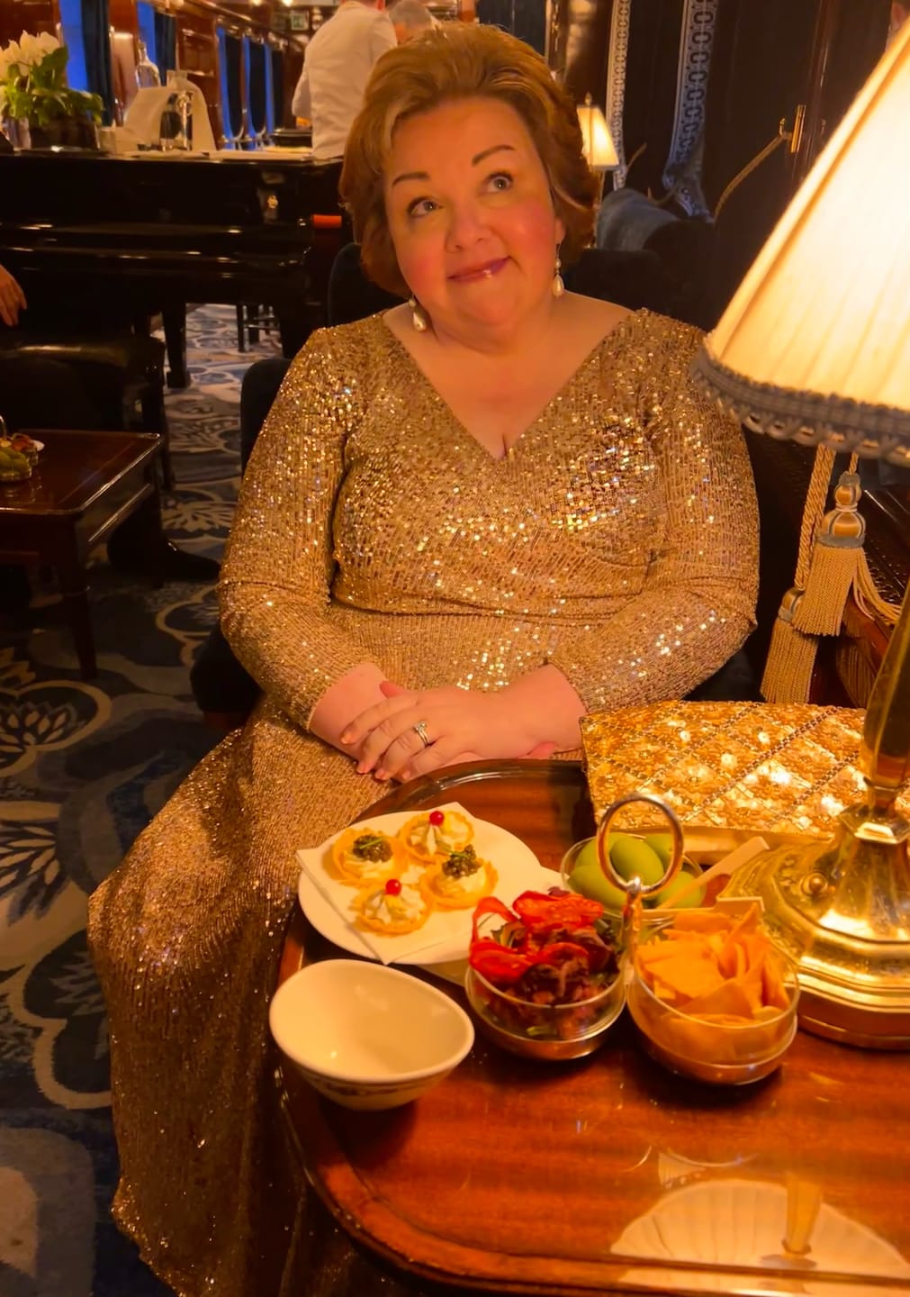 Customer photo review of Gold Sequin 'Swing' Dress