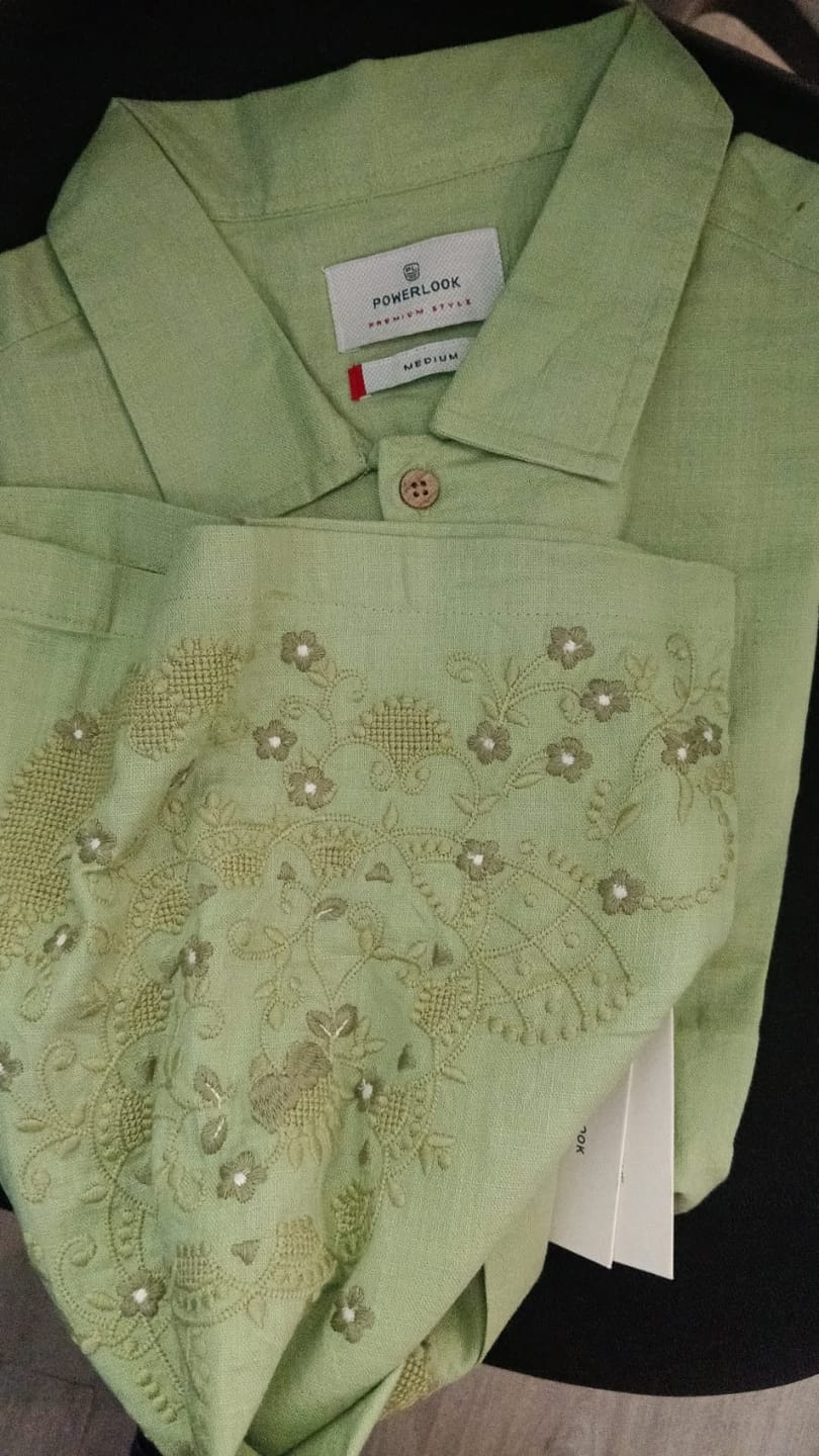 Customer photo review of Mint Embroidered Shirt
