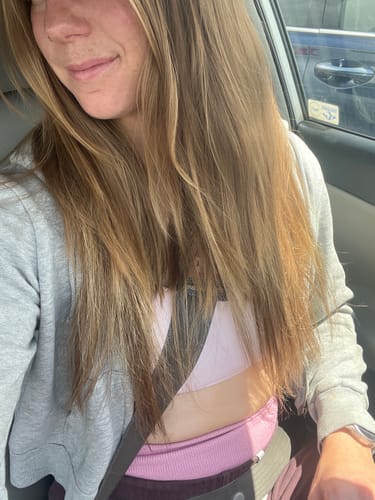 Customer photo review of Balayage Highlights Clip in Extensions 100% Remy Human Hair (#4/24/4)