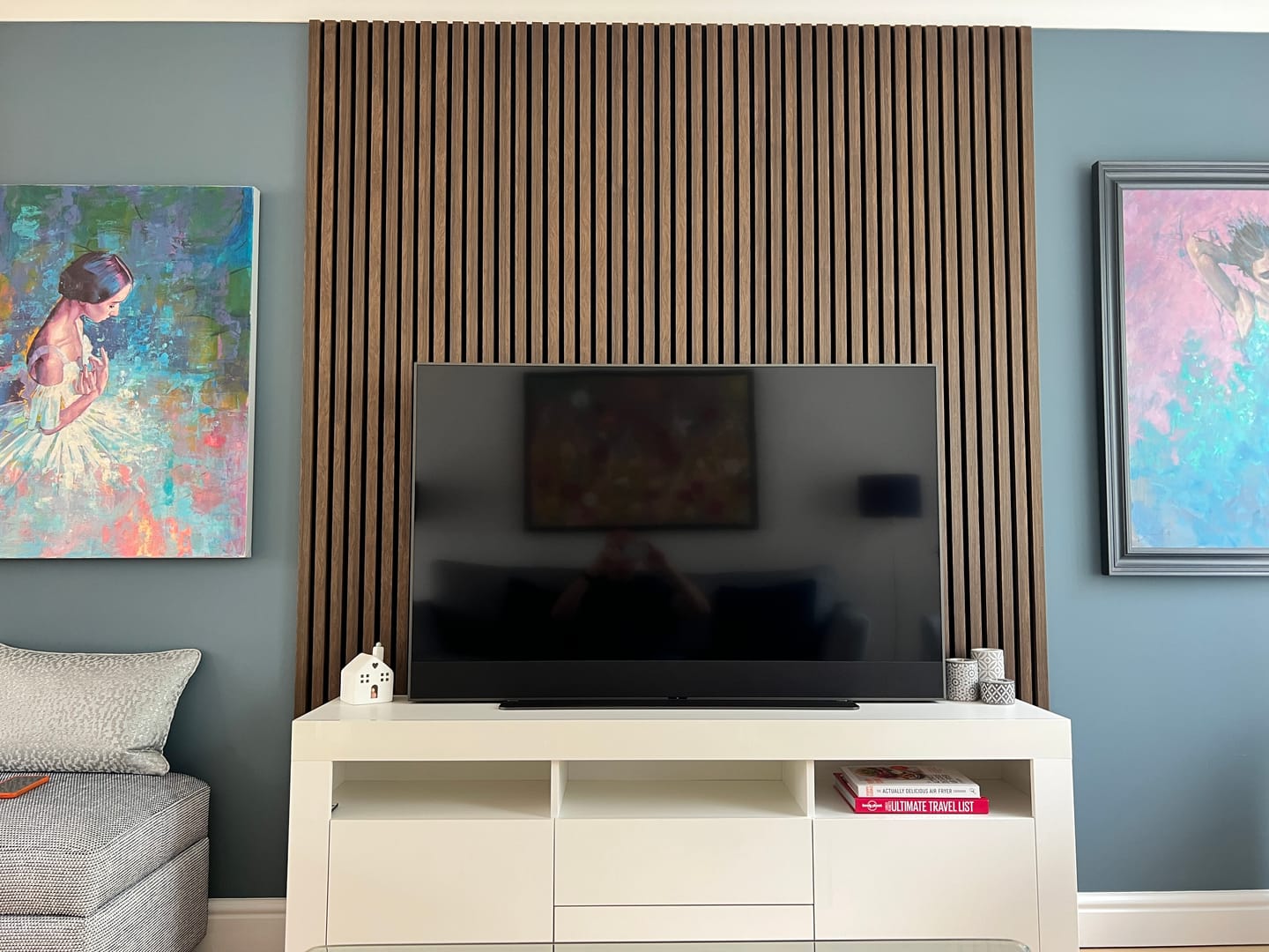 Customer photo review of Wooden Wall Panel | Smoked Oak | Premium 3-sided Wood Veneer