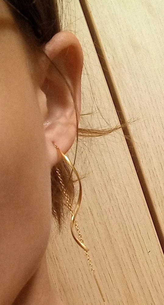Customer photo review of Vera Slim Earrings