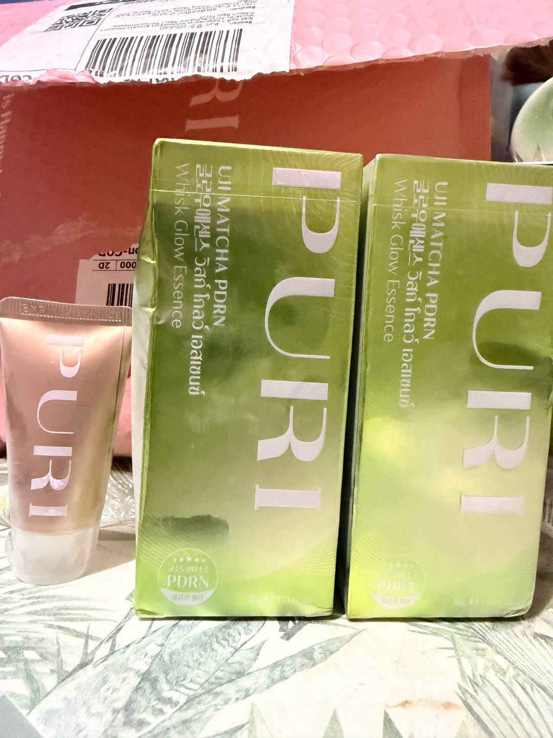 Customer photo review of Puri Uji Matcha PDRN Whisk Glow Essence อูจิ มัจฉะ PDRN วิสก์ โกลว์ เอสเซนซ์x2
