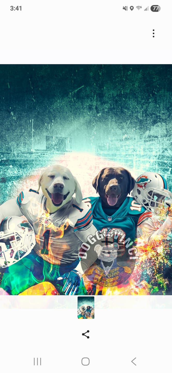 Customer photo review of 'Miami Doggos' Personalized 2 Pet Canvas