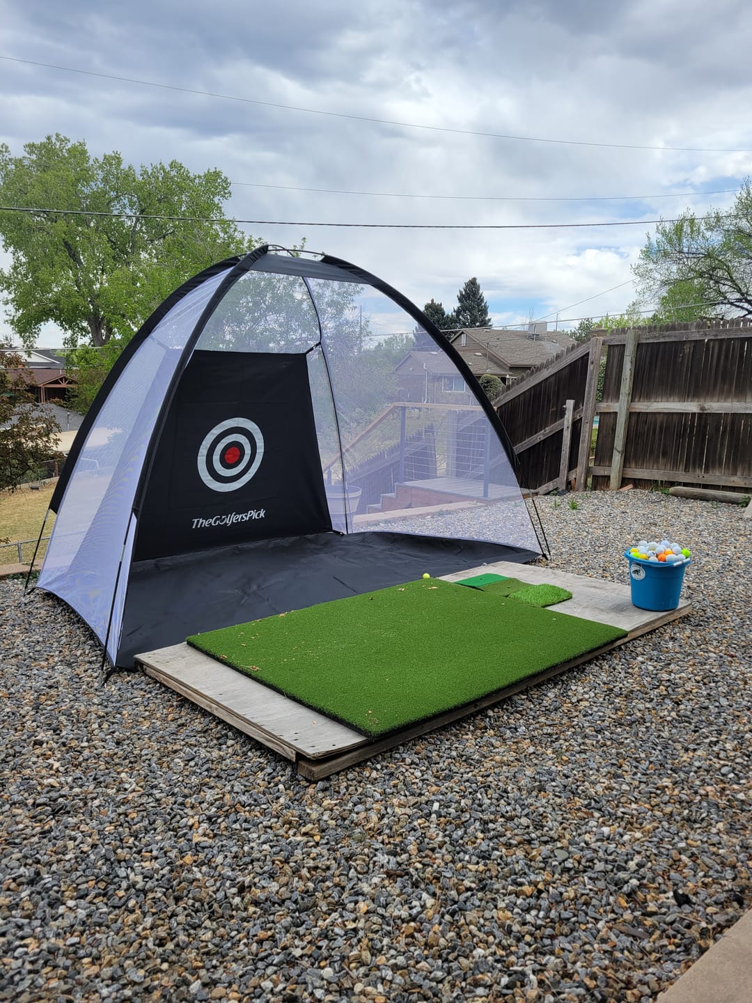 Customer photo review of Golf Practice Net for Indoors and Outdoors