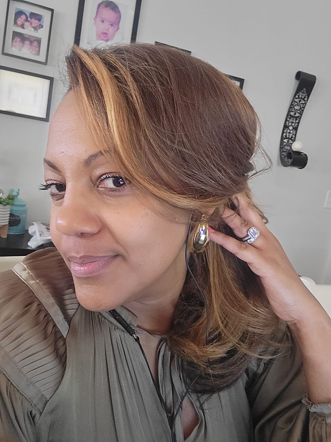 Customer photo review of Rhoni® Statement Water Drop Earrings SALE