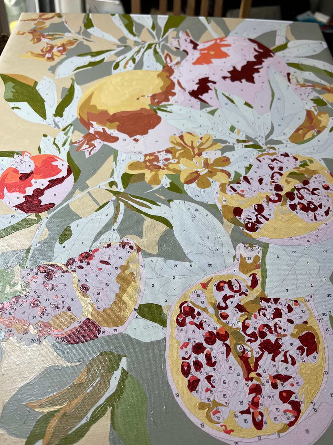 Customer photo review of Blooming pomegranates | Paint by Number