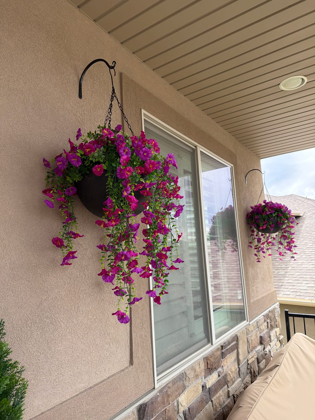 Customer photo review of Iris Iron Hanging Basket - Black