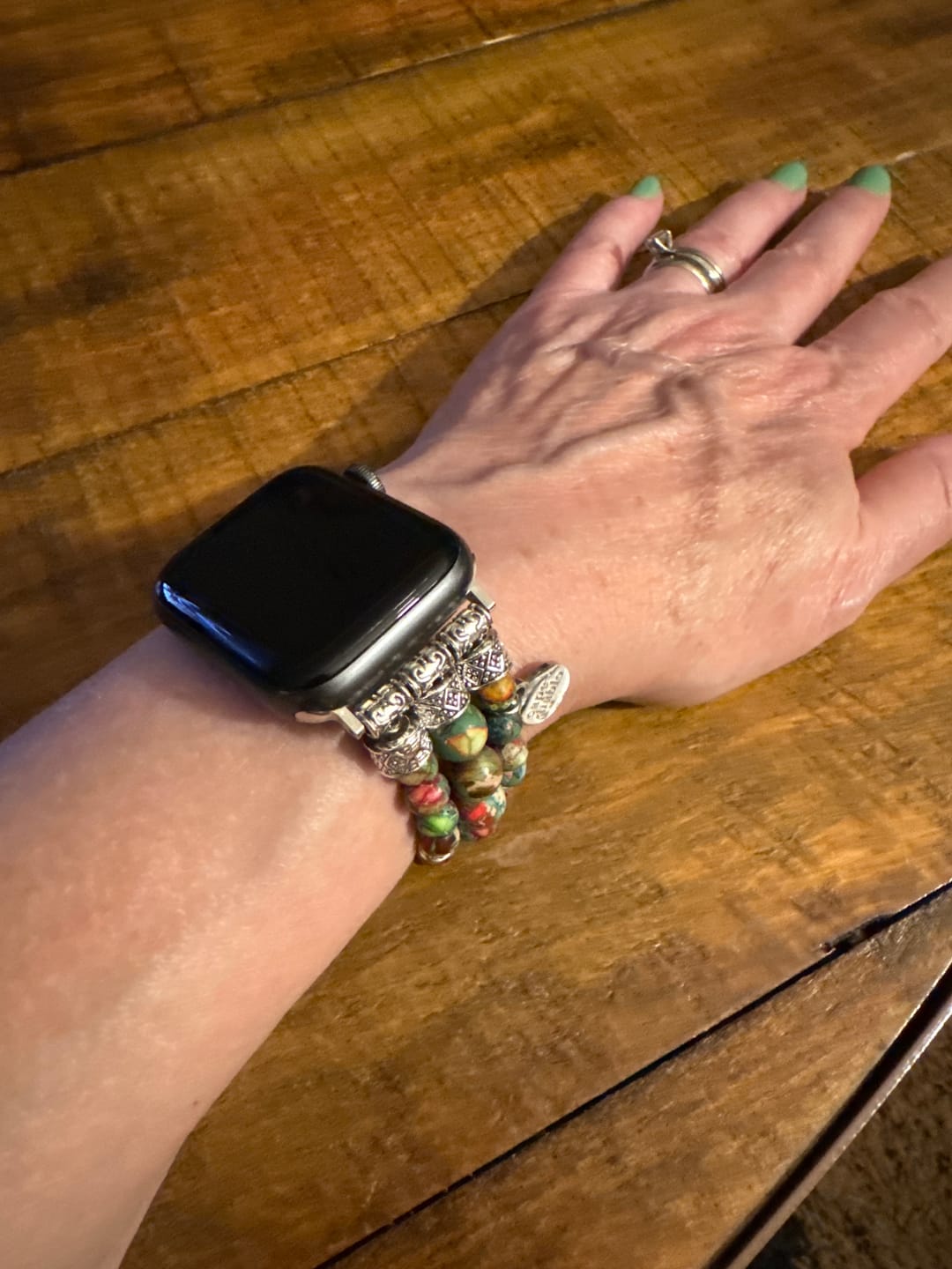Customer photo review of Vineyard Jasper Stretch Apple Watch Strap