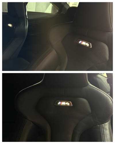 Customer photo review of ILLUMINATED SEAT EMBLEM FOR BMW F80 M3 / F82 M4
