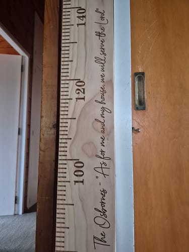 Customer photo review of Wooden Height Chart - Personalised Childrens Growth Ruler