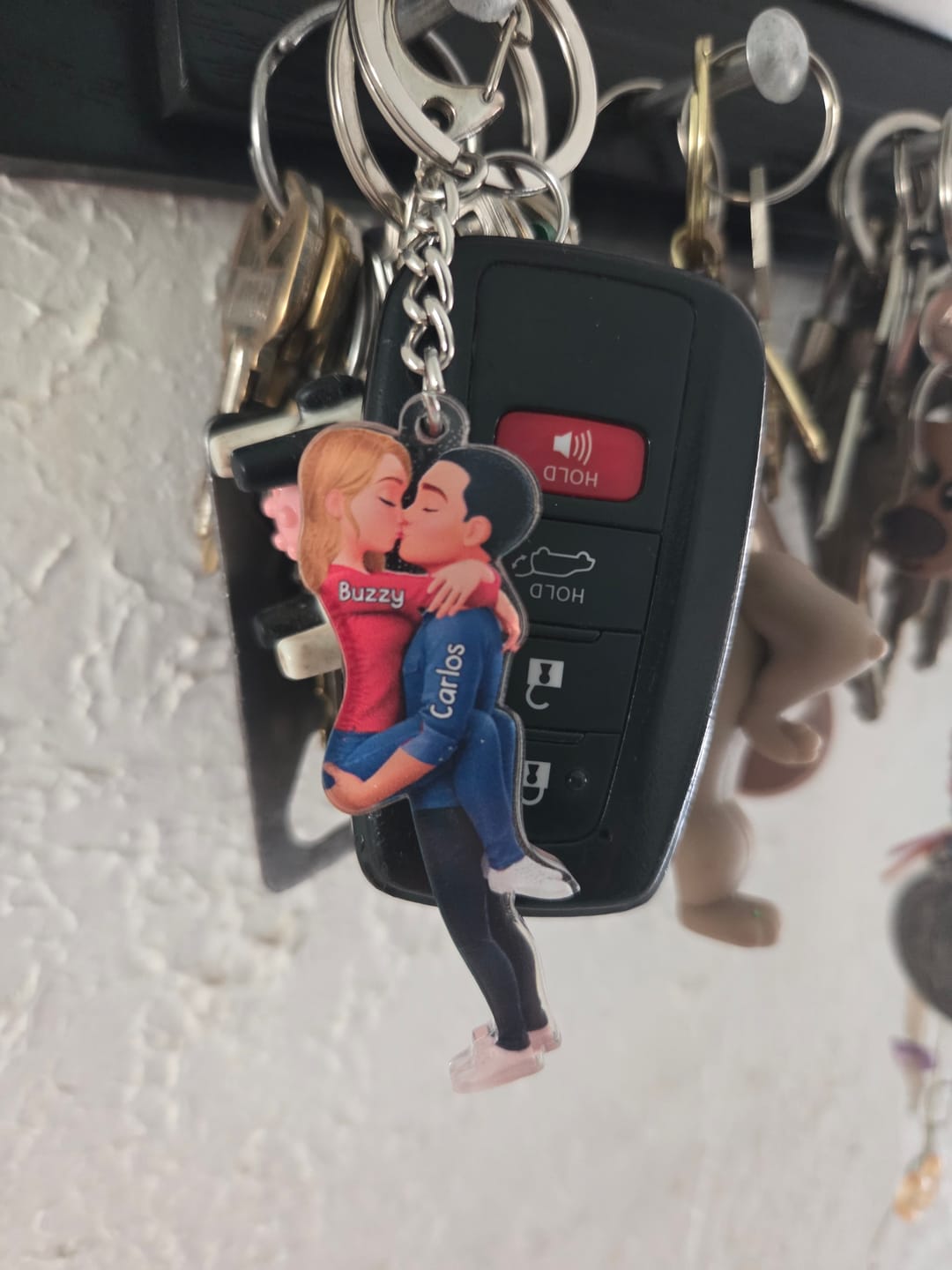 Customer photo review of Kissing Couple - Personalized Keychain, Gift for Couple