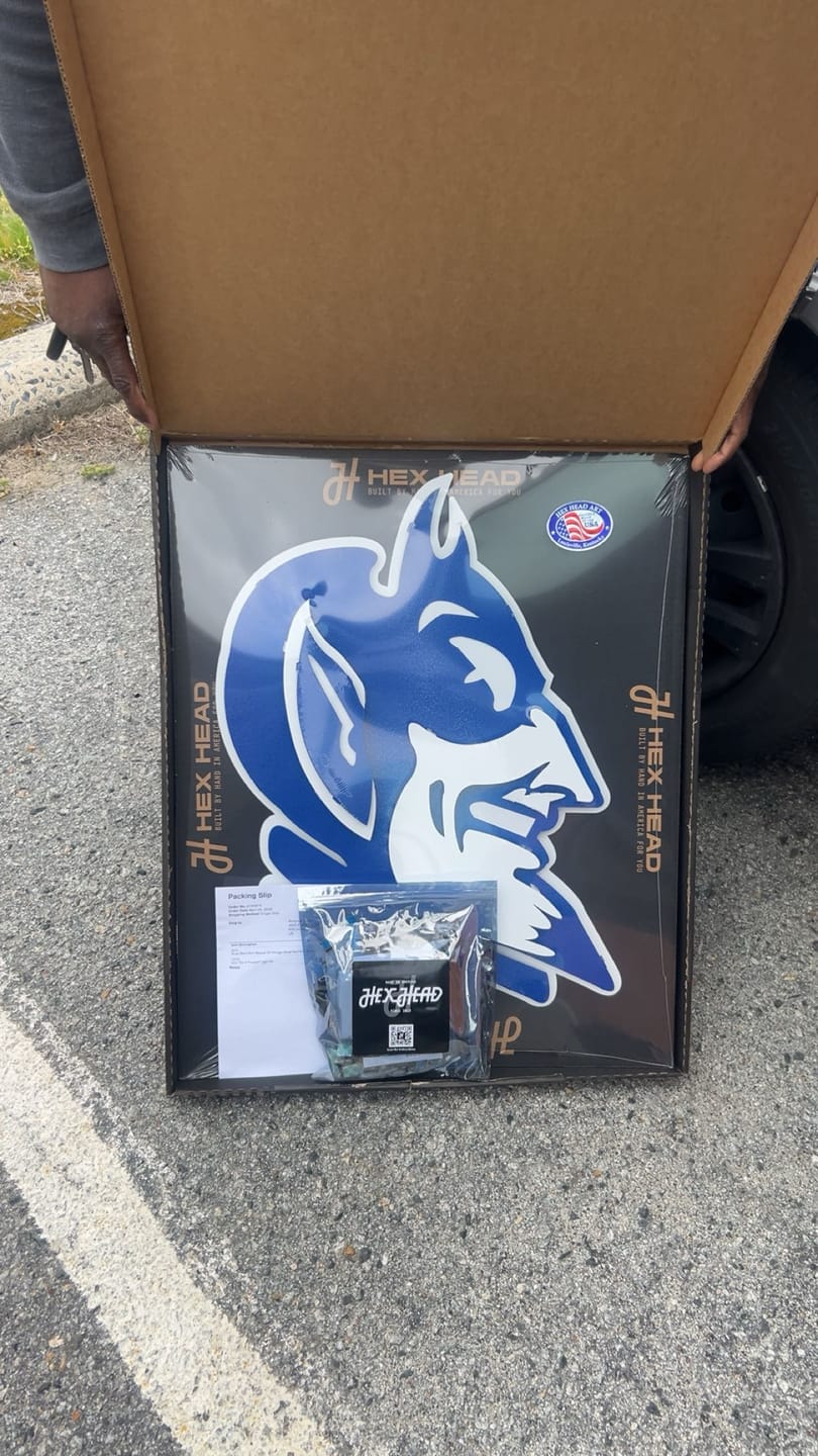 Customer photo review of Duke Blue Devil Mascot 3D Vintage Metal Wall Art