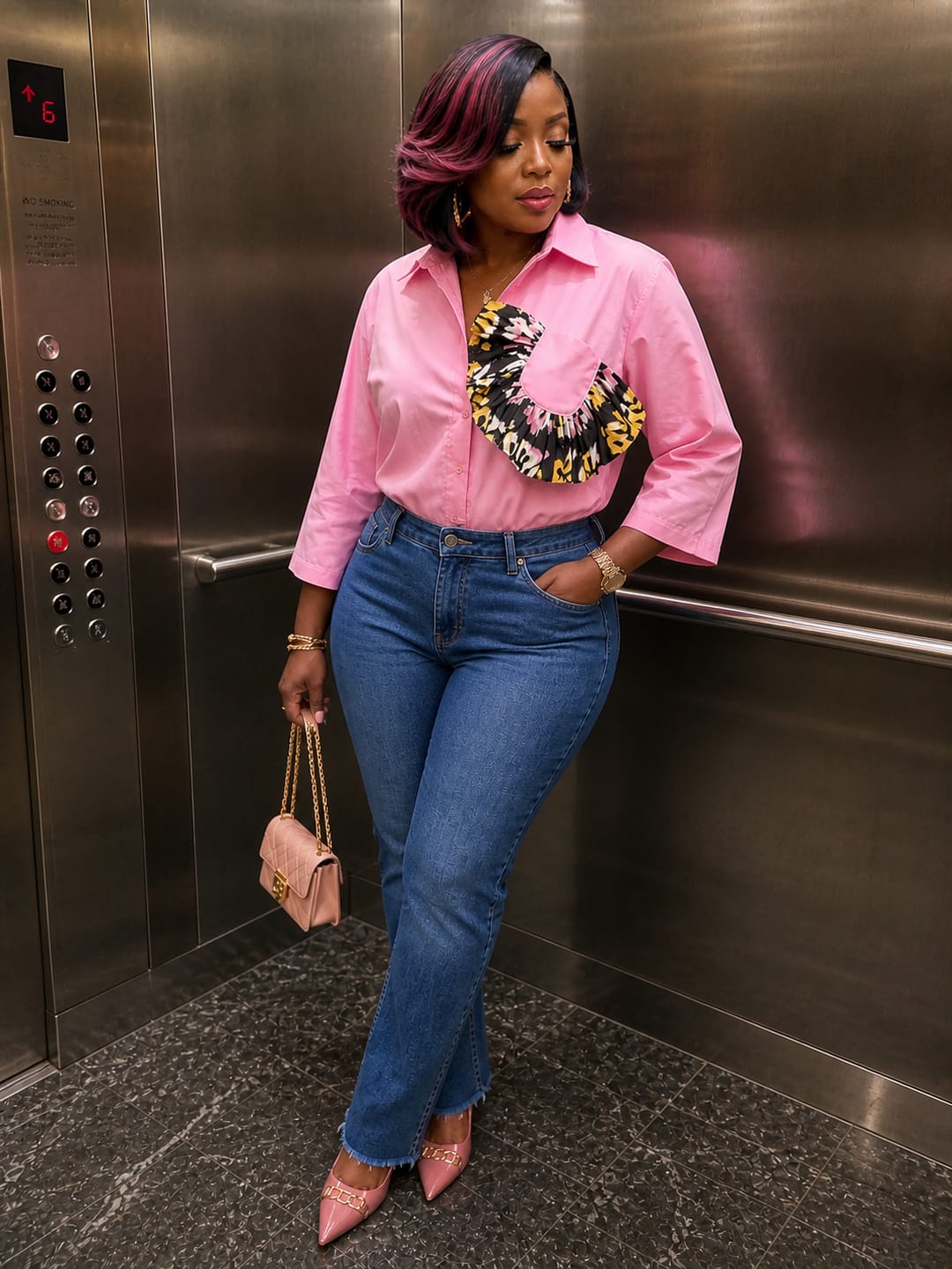 Customer photo review of Untouchable Crop Shirt | Pink
