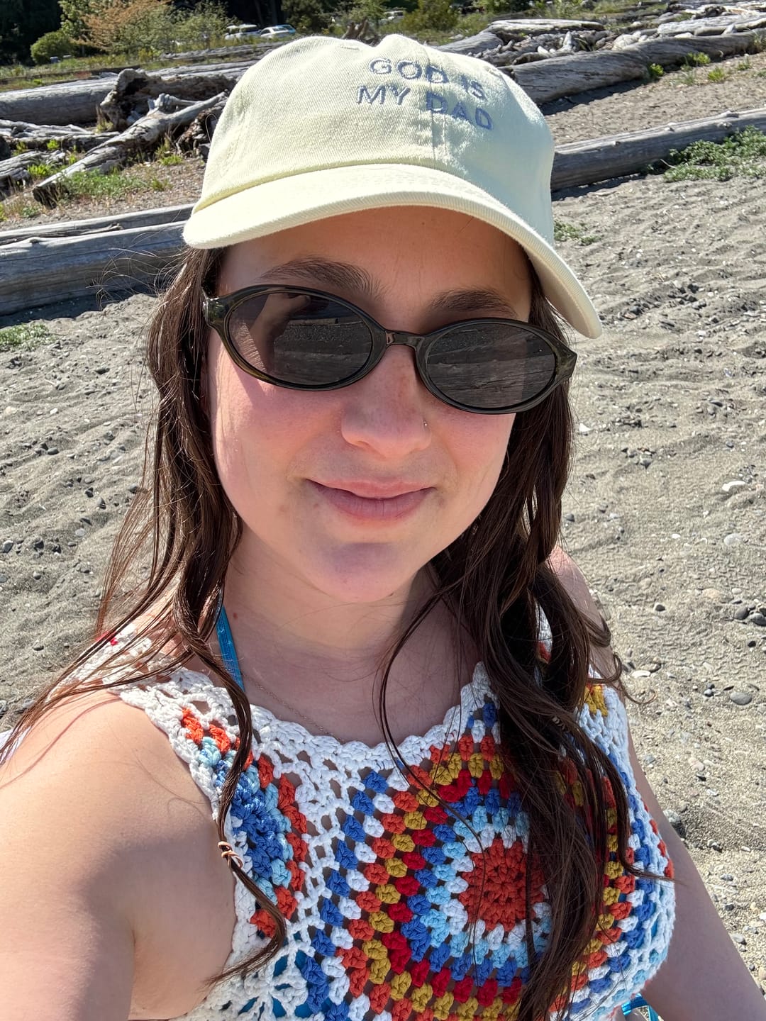 Customer photo review of God Is My Dad Pastel Baseball Hat