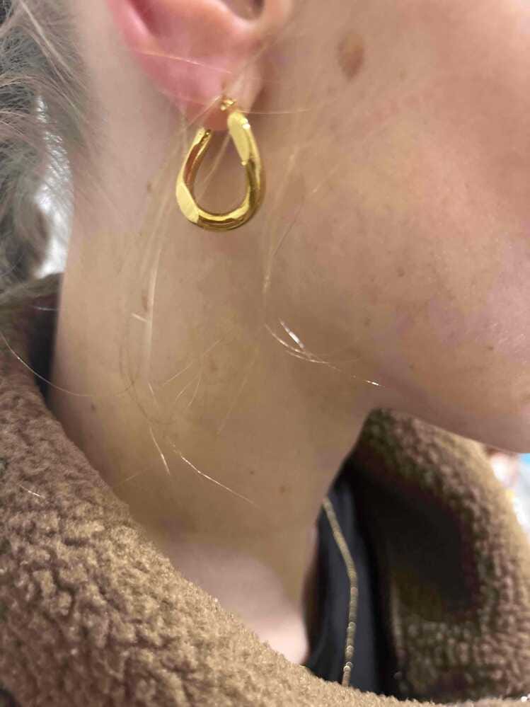 Customer photo review of Cleo Hoop Earrings
