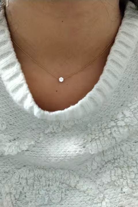 Customer photo review of Yara Circle Crystal Necklace