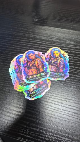 Customer photo review of 100 2.5" Custom Holographic Stickers