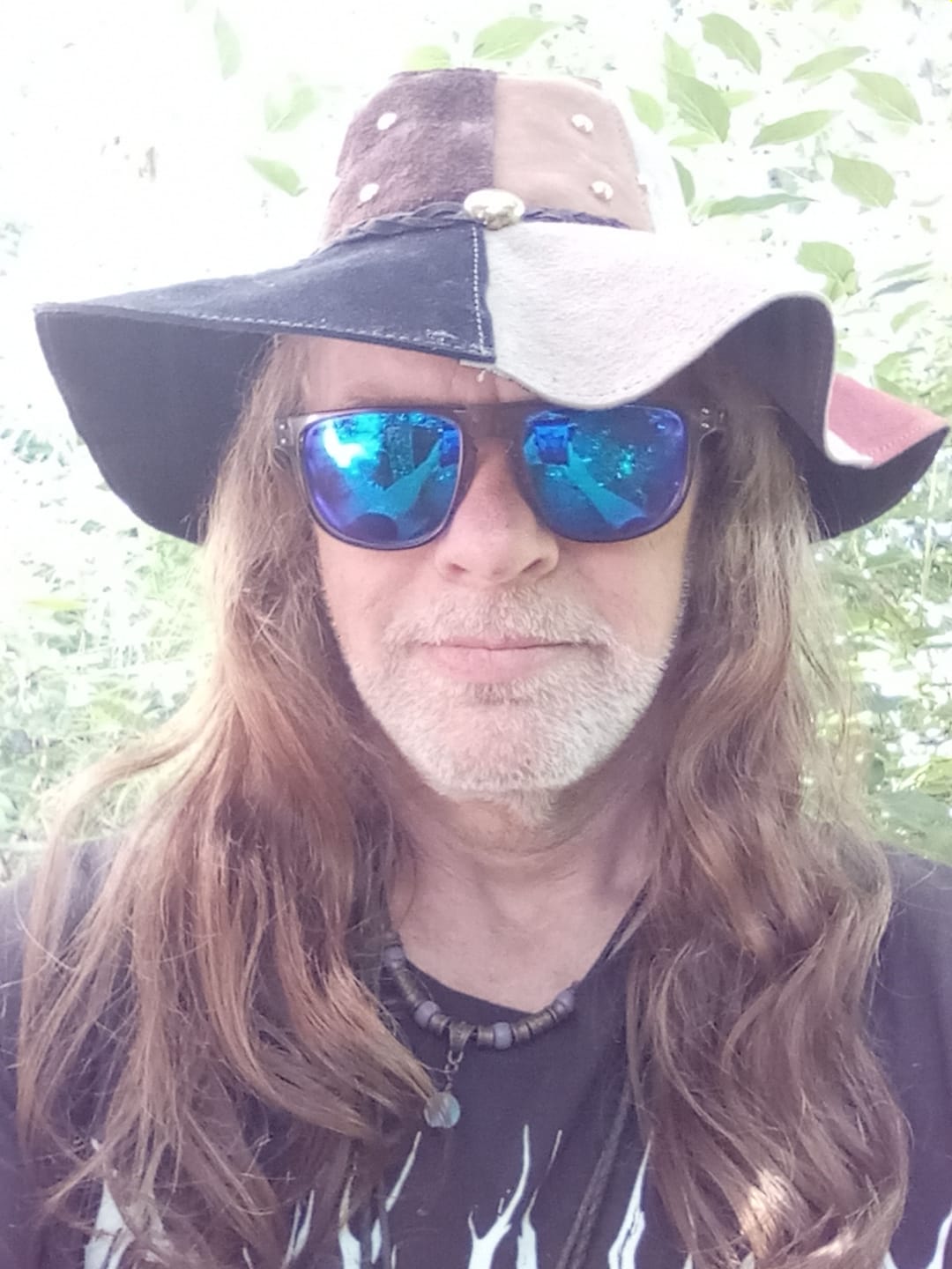 Customer photo review of Patchwork Leather Floppy Hat