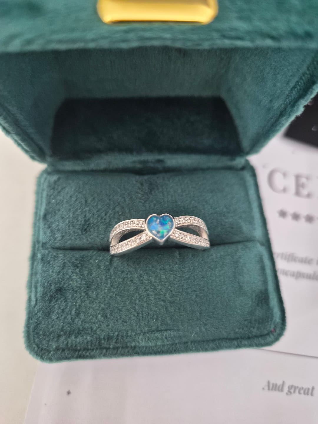 Customer photo review of Keepsake Heart Infinity Cubic Zirconia Band Ring