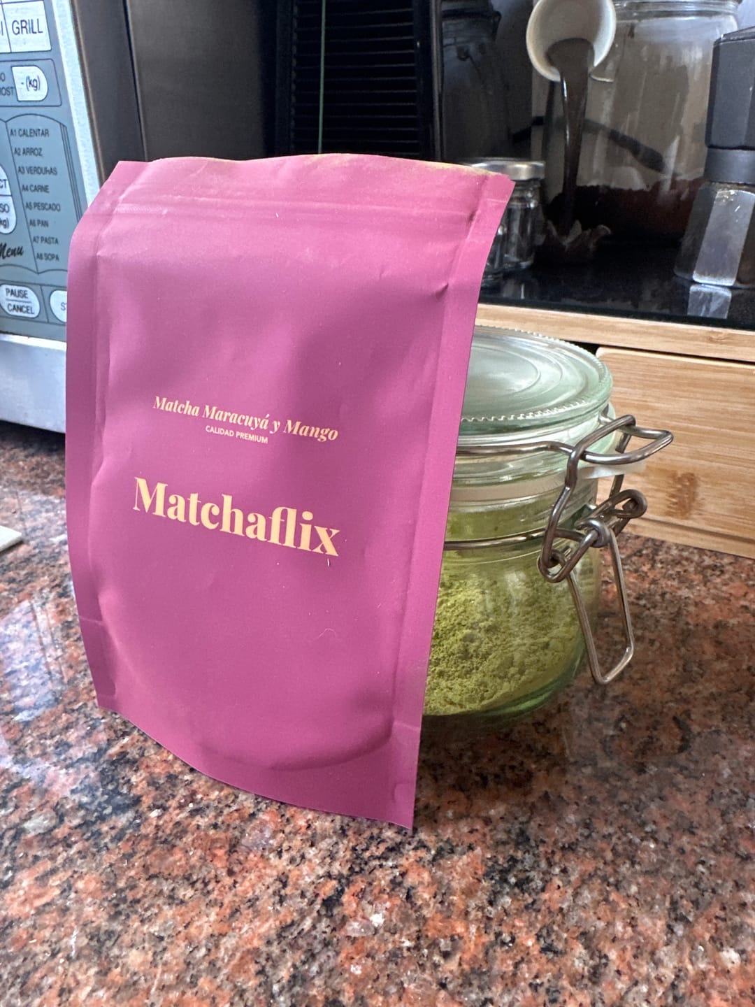 Customer photo review of Té Matcha Premium Maracuyá y Mango