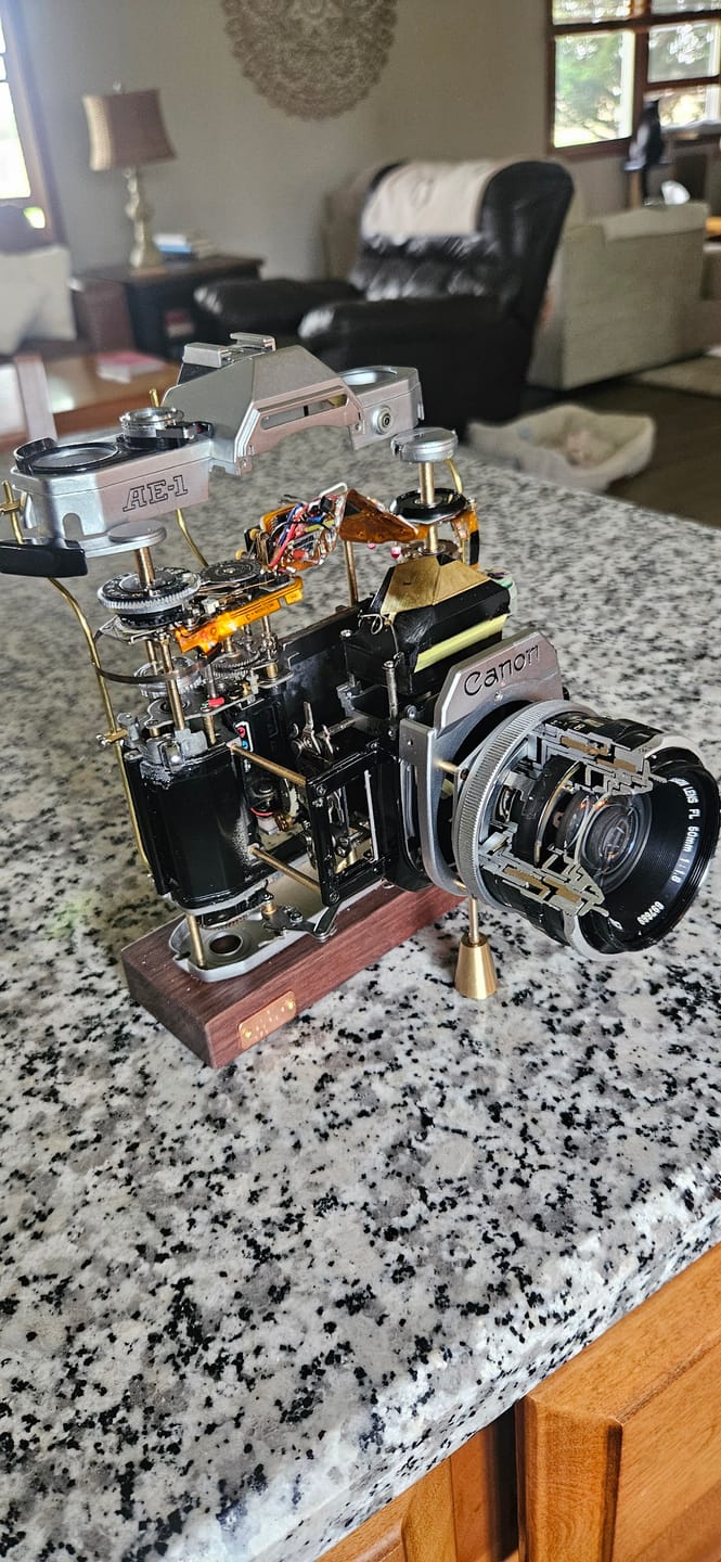 Customer photo review of Disassembled Mechanical Film Canon AE-1 Camera , Home Decor, Camera Art