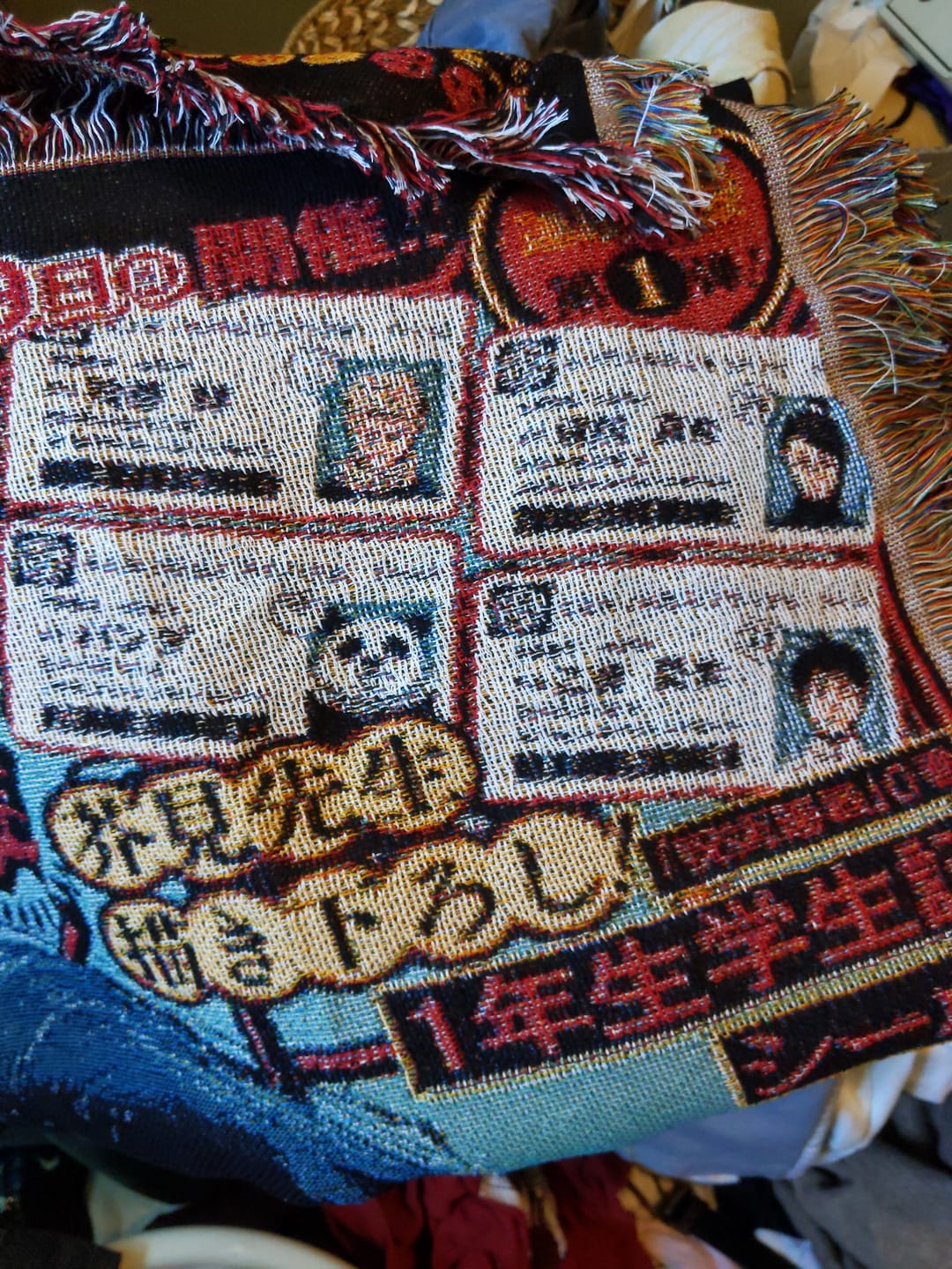 Customer photo review of Cursed Woven Tapestry Blanket
