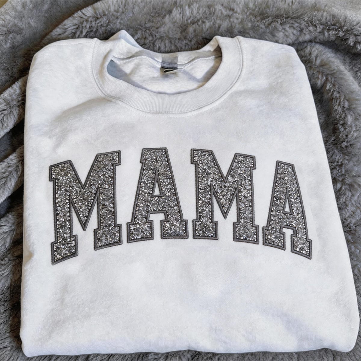 Customer photo review of Custom Embroidered Applique Glitter Mama Sweatshirt - Gift for Mom