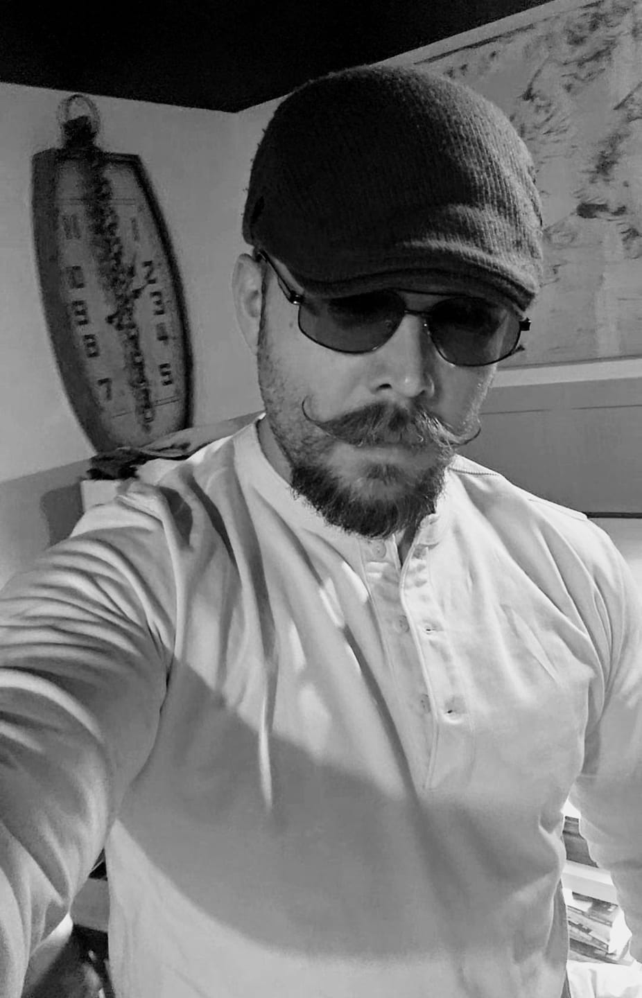 Customer photo review of Vintage Long Sleeve Henley Shirt - Apricot