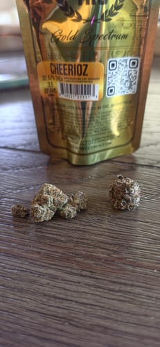 Customer photo review of Gold Spectrum THCA Flower (Exotic) - Cheerioz
