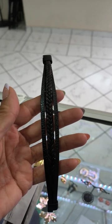 Customer photo review of To My Man Personalized Name Leather Bracelet - A Gift He Will Never Forget
