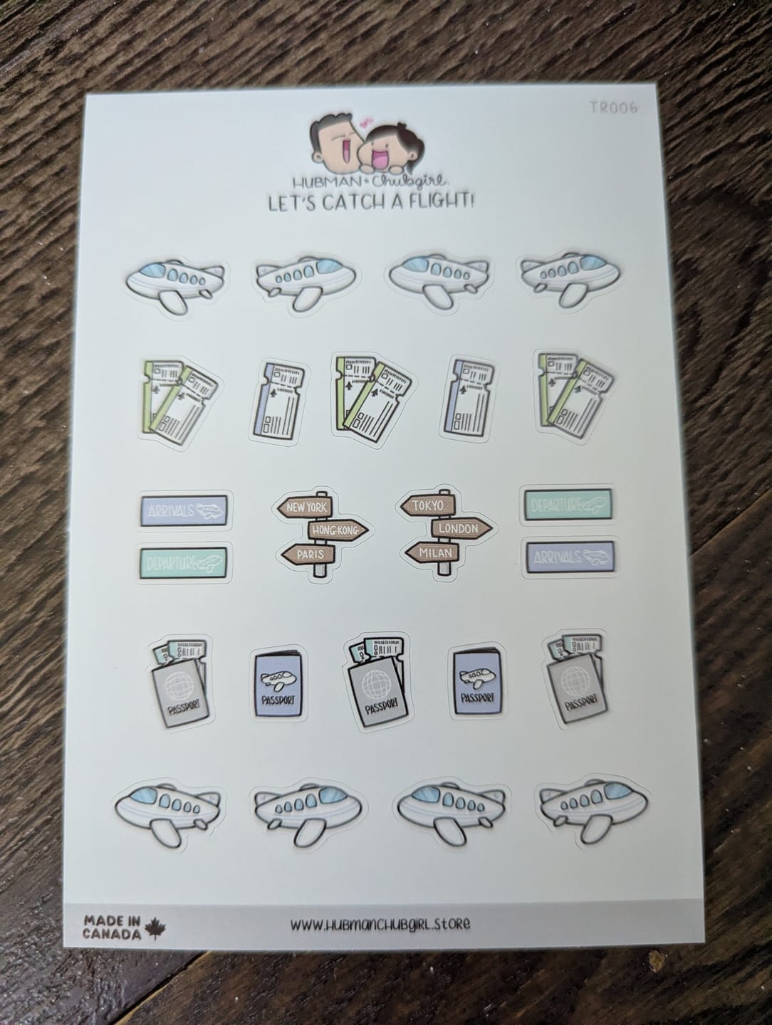 Customer photo review of Let's Catch a Flight Planner Stickers