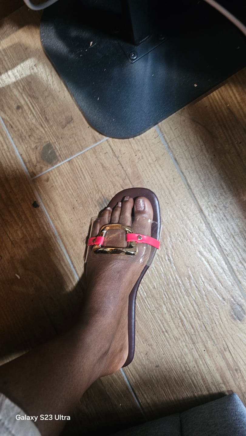 Customer photo review of Women's Metal Strap Flat Sandals - Summer Back Strap Slip-On Shoes | Footmaxldn