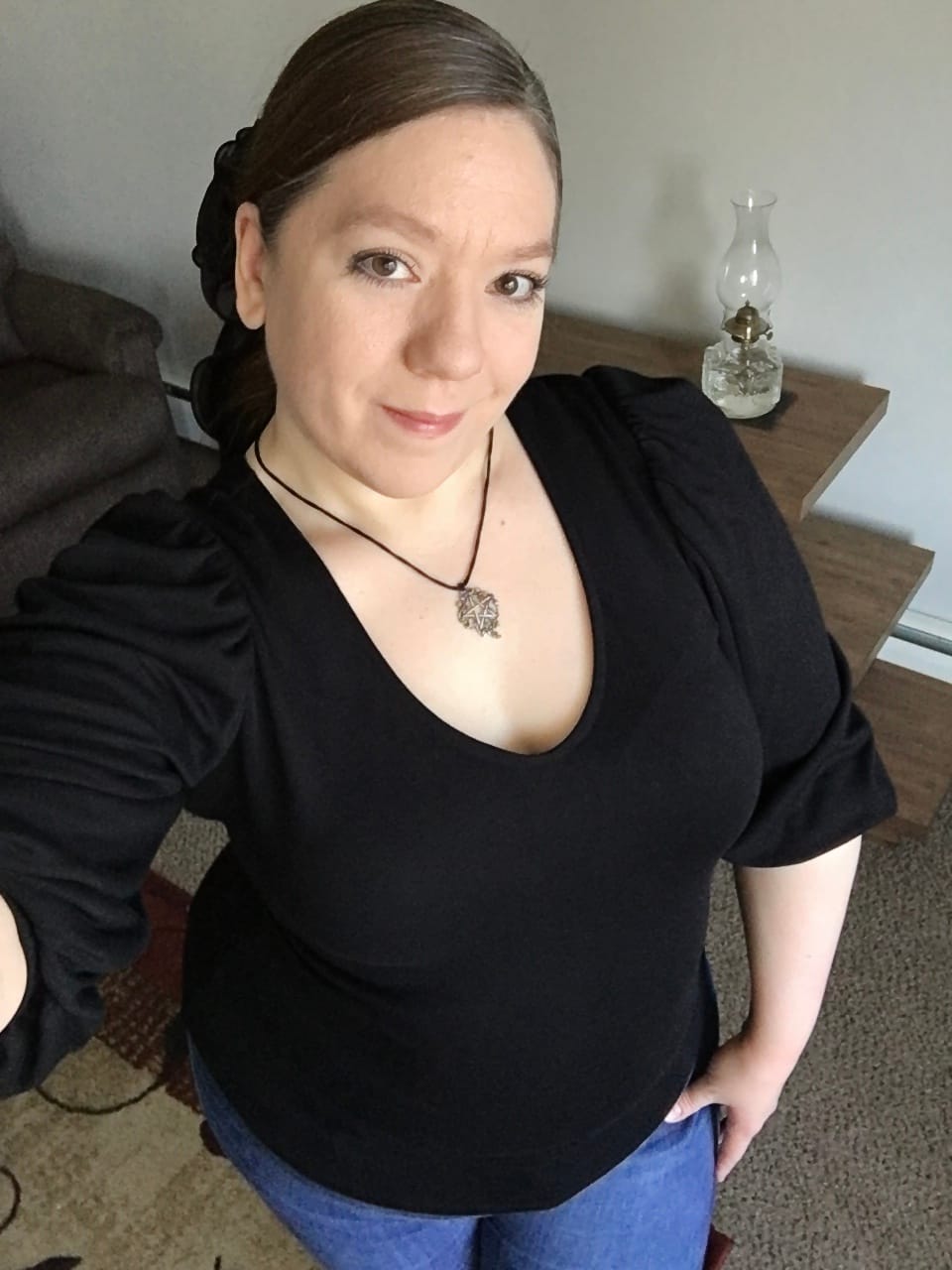 Customer photo review of Dark Forest Blouse in Black